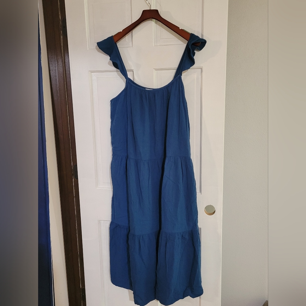 JCrew Ruffle strap maxi dress